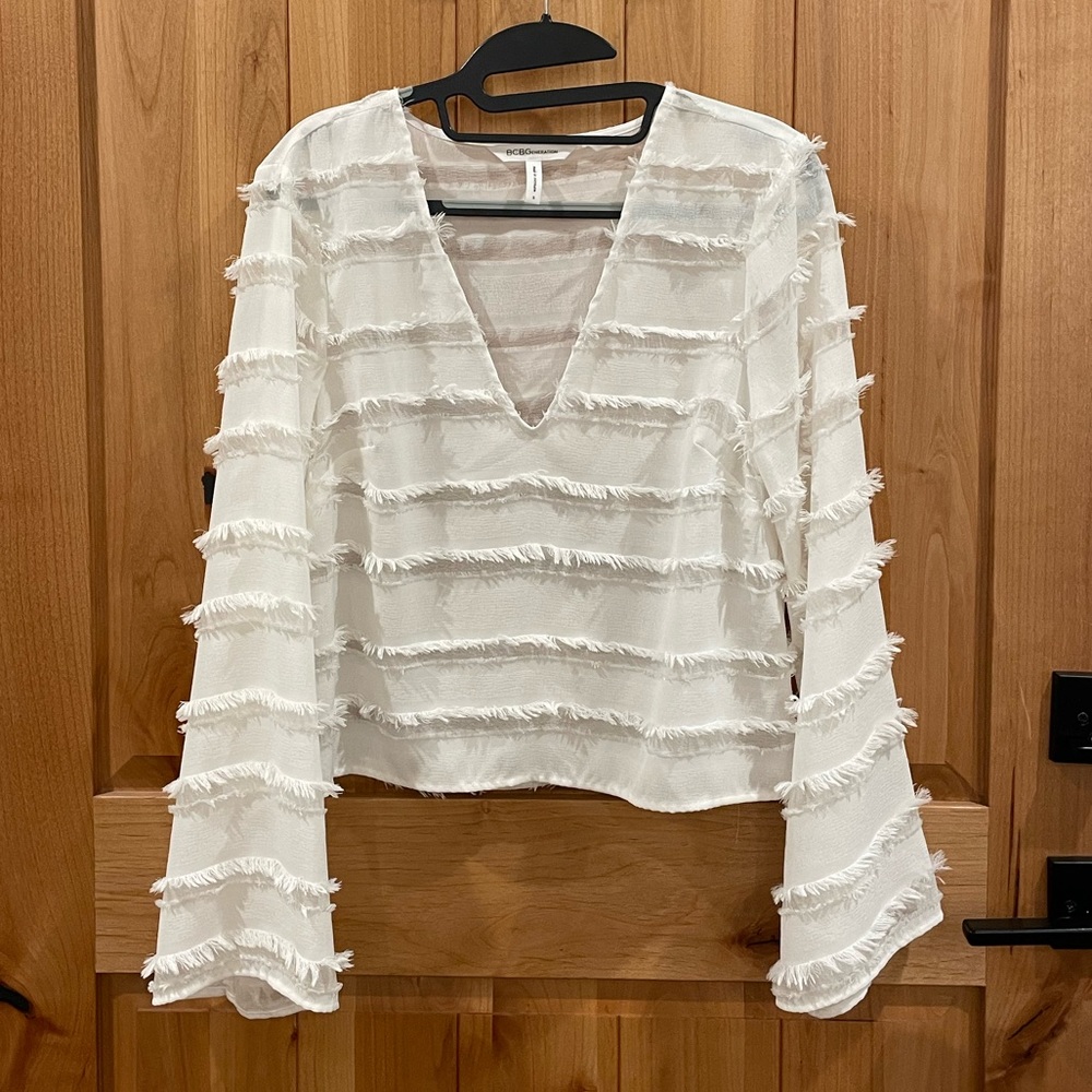 BCBG Sheer eyelash top